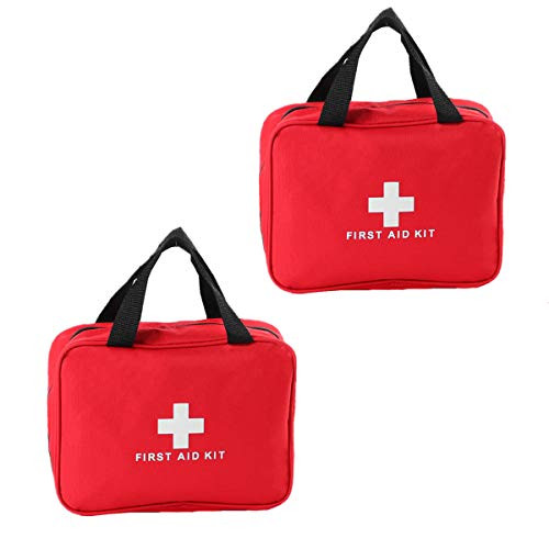 PAXLamb First Aid Bag First Aid Kit Empty Medical Storage Bag Red Trauma Bag for Emergency First Aid Kits Car Workshop Cycling Outdoors  Red 2PCS