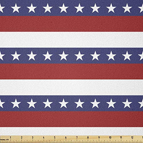 Ambesonne 4th of July Fabric by The Yard Stars and Stripes Pattern American Flag Inspired Patriotic Theme Stretch Knit Fabric for Clothing Sewing and Arts Crafts 1 Yard Blue White Ambesonne 4th of July Fabric by The Yard Stars and Stripes Pattern American Flag Inspired Patriotic Theme Stretch Knit Fabric for Clothing Sewing and Arts Crafts 1 Yard Blue White
