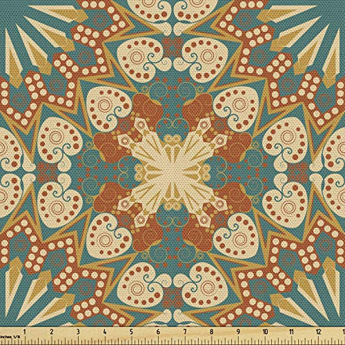 Ambesonne Art Nouveau Fabric by The Yard Starry Retro Floral Curved Ornaments Pattern Decorative Fabric for Upholstery and Home Accents 1 Yard Teal Orange Ambesonne Art Nouveau Fabric by The Yard Starry Retro Floral Curved Ornaments Pattern Decorative Fabric for Upholstery and Home Accents 1 Yard Teal Orange