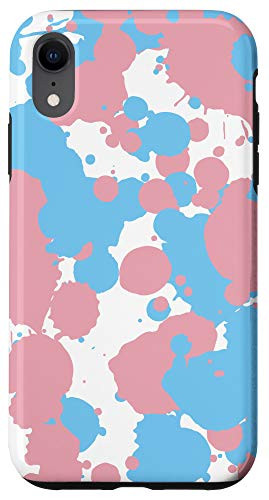 iPhone XR Pink Blue White Fun Paint Splatter Trans Pride Colors Case