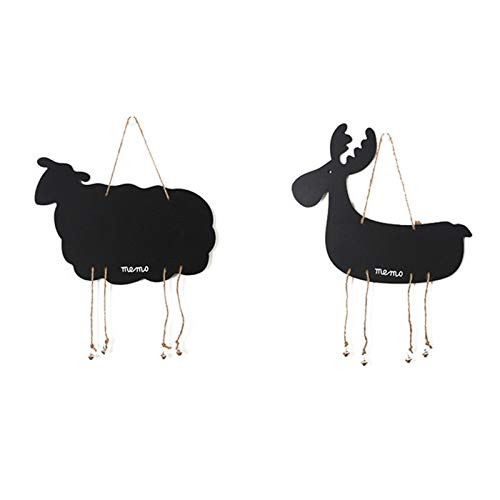 Bernese 2pcs Small Chalkboard Hanging Signs  Wooden Mini Erasable Chalkboard Signs for Bar Kitchen Wedding Home Decor