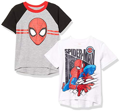 Marvel Spiderman Toddler Boys Short-Sleeve 2 Pack T-Shirts Gray White 3T