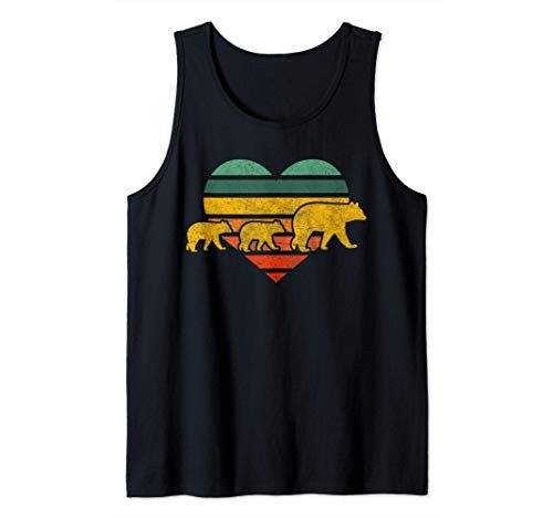 Mama Bear Two Cubs Retro Heart Mothers Day Gift Mom Tank Top Mama Bear Two Cubs Retro Heart Mothers Day Gift Mom Tank Top