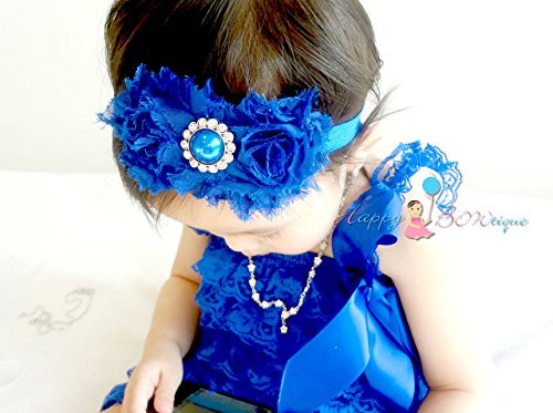 Baby Girl Royal Blue Duo Shabby Headband Independence Day Headband Baby Girl 4th of July Headband Baby Girl Royal Blue Duo Shabby Headband Independence Day Headband Baby Girl 4th of July Headband