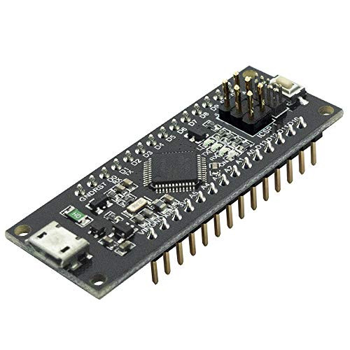 RobotDyn MicroPython Board SAMD21 Mini. 32-bit ARM Cortex M0 core.  Stackable pinheaders soldered