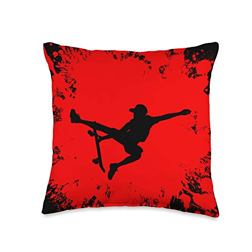 Loves Skateboarding Red Skater Gift Skateboard Throw Pillow 16x16 Multicolor Loves Skateboarding Red Skater Gift Skateboard Throw Pillow 16x16 Multicolor