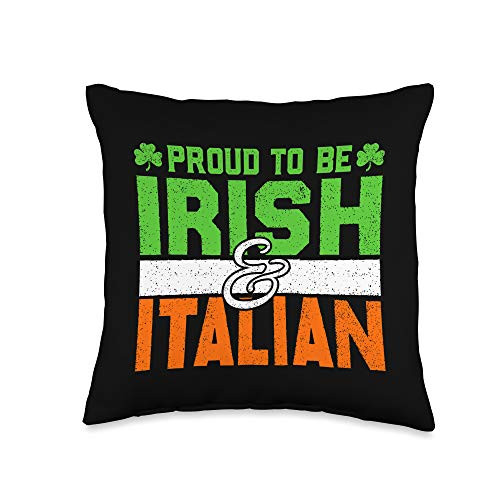 Saint Patrick Ireland Leprechaun Day MMHA St. Patrick's Paddys Day Irish Italian Green Shamrock Gift Throw Pillow  16x16  Multicolor