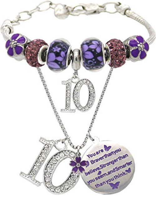 10th Birthday Jewelry  Birthday Gifts for 10 Year Old Girls  10th Birthday Girl  10th Birthday Bracelet  10th Birthday Necklace  10 Year Old Daughter Birthday Gift Idea  10th Birthday Gift for Girls