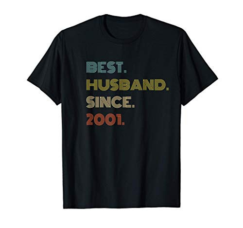 Mens 20th Wedding Anniversary Gift Best Husband Since 2001 T-Shirt