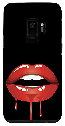 Galaxy S9 Red-Orange Ombre Dripping Lips Case