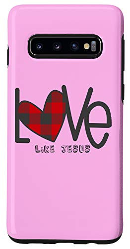 Galaxy S10 Loved Love John 3 16 Plaid Heart Christian Valentines Day Case
