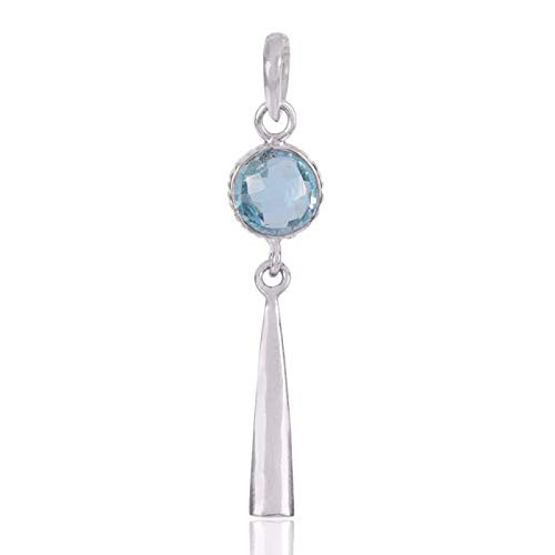 925 Sterling Silver Pendant Necklace for Women Sky Blue Topaz Pendant Necklace Sterling Silver Mothers Day Bridesmaids Gift Hypoallergic Boho Handmade Jewelry 925 Sterling Silver Pendant Necklace for Women Sky Blue Topaz Pendant Necklace Sterling Silver Mothers Day Bridesmaids Gift Hypoallergic Boho Handmade Jewelry