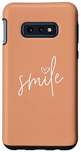Galaxy S10e Smile Positive Inspirational Quote - Light Muted Orange Case