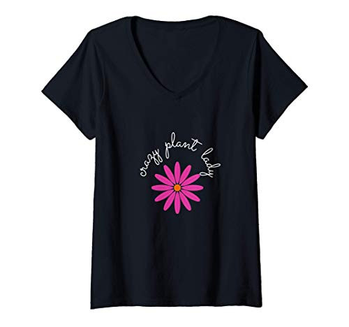 Womens Funny Gardener Crazy Plant Lady Gardening Gifts Garden V-Neck T-Shirt