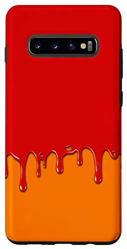 Galaxy S10Plus Dripping Paint Red and Orange Case