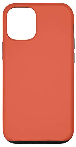 iPhone 12 12 Pro Simple Chic Solid Color Dark Poppy Orange Case