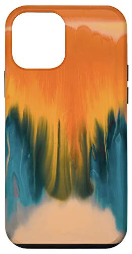 iPhone 12 mini Tie Dye Paint Swirl Orange  Blue and Cream Case