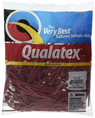 Qualatex 43916 Ruby Red Latex Balloons, 160Q, Red, Pack of 100
