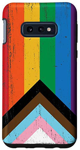 Galaxy S10e LGBTQ Progress Pride Flag - Vintage Paint Style Case