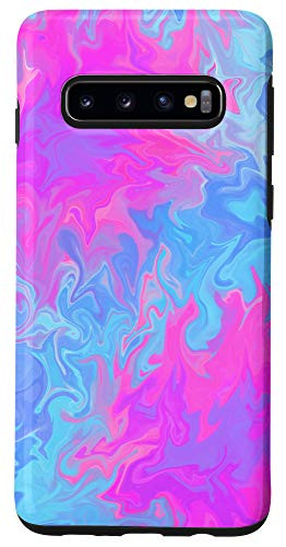 Galaxy S10 Blue Pink Purple Trippy Abstract Paint Drip Splash Runny Case
