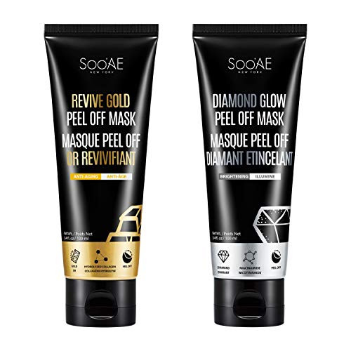 Soo'AE Peel Off Mask Trio - Revive Gold for Anti-Aging  and  Diamond Glow for Brightening
