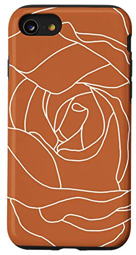 iPhone SE  2020    7   8 Rose Flower Floral Modern Boho Terracotta Burnt Orange Women Case
