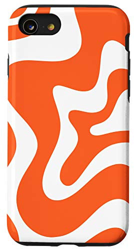 iPhone SE  2020    7   8 Orange Retro Liquid Swirl Abstract Aesthetic Pattern Case