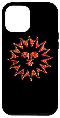 iPhone 12 Pro Max Orange-Black-Sun-Face-Burnt Case