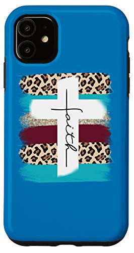 iPhone 11 Faith Cross Christian John 3 16 Brush Stroke Case