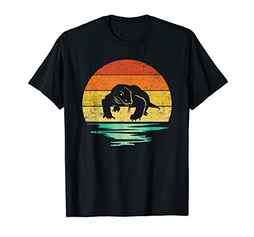 Vintage Komodo Dragon Reptile Retro Sunset Komodo Dragon T-Shirt