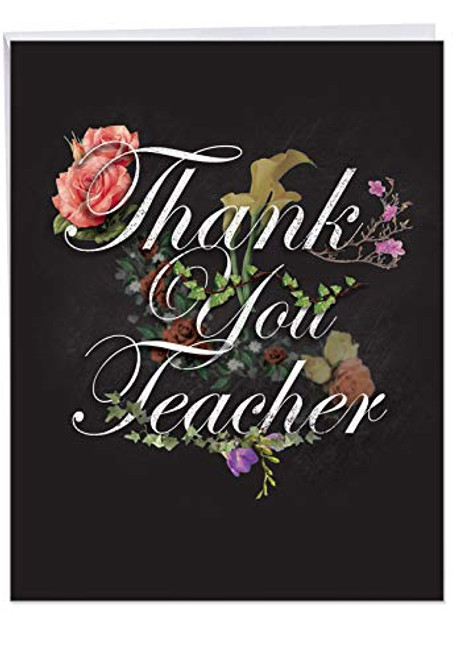 Chalk And Roses Teacher Thank You' Big Thank You Card with Envelope 8.5 x 11 Inch - Cursive and Flowers Chalkboard Design Greeting Card for Personalized Message of Appreciation Teachers J2358ATTG Chalk And Roses Teacher Thank You' Big Thank You Card with Envelope 8.5 x 11 Inch - Cursive and Flowers Chalkboard Design Greeting Card for Personalized Message of Appreciation Teachers J2358ATTG