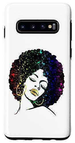 Galaxy S10 Black Girl Magic Rainbow Afro Queen Diva Lips Paint Drip Case