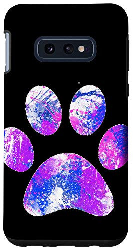 Galaxy S10e Funky Splash Paint Art Dog Paw Print Case