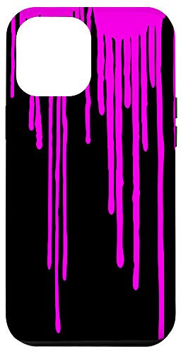 iPhone 12 Pro Max Pink on black graffiti paint drips Case