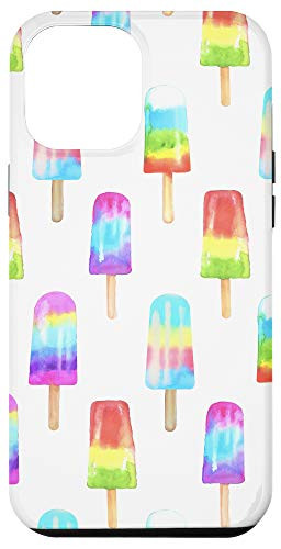 iPhone 12 Pro Max Watercolor Ice Cream Bar Ice Pop Ice Lolly Pastel Rainbow Case
