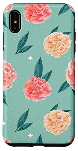 iPhone XS Max Garden Flowers In Watercolor Florals Coral Pattern Case