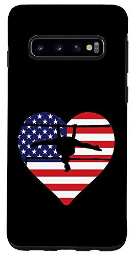 Galaxy S10 Uneven Bars Girls Gymnast Womens Gymnastics American Flag Case