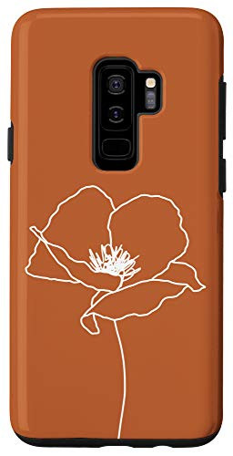 Galaxy S9Plus Poppy Flower Floral Modern Terracotta Burnt Orange for Women Case