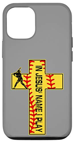 iPhone 12 12 Pro Christ Philippians 4 13 Christian Jesus Faith Softball Cross Case