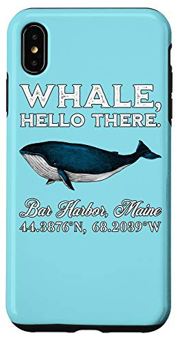 iPhone XS Max Bar Harbor  Maine Whale Hello There Coordinates Case