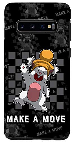 Galaxy S10 Chessboard Pattern With Bunny Pawn Piece - Chess Case