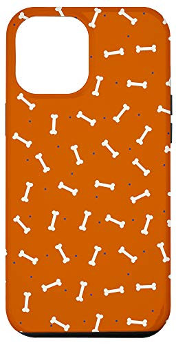 iPhone 12 Pro Max Burnt Orange Cute Dog Bones Pattern Case