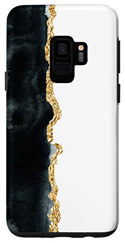 Galaxy S9 Abstract Black Watercolor Stripe Paint Artistic Phone Case
