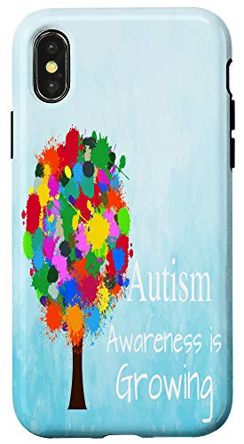 iPhone X XS Autism Awareness Is Growing Paint Colorful Tree Case
