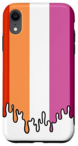 iPhone XR Dripping Lesbian Flag Orange Pink Lesbian Pride Case