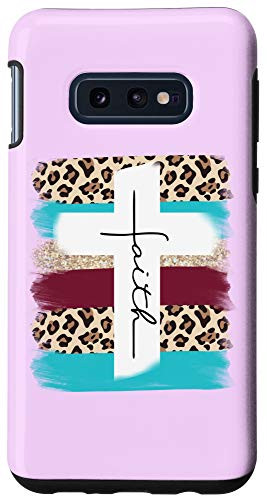 Galaxy S10e Faith Cross Christian John 3 16 Brush Stroke Case