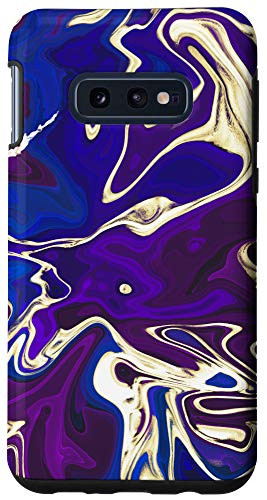 Galaxy S10e Blue Pink Purple Dark Tone Trippy Abstract Paint Drip Splash Case