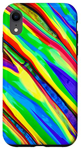 iPhone XR Abstract Rainbow Paint Stripes Case