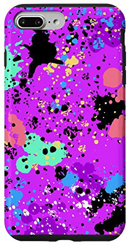 iPhone 7 Plus 8 Plus Retro Paint Splatter Purple Case