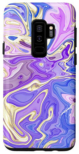 Galaxy S9Plus Blue Pink Purple Cool Tone Trippy Abstract Paint Drip Splash Case